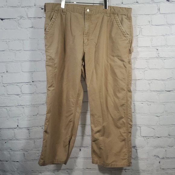 Carhartt Men's Dungaree Fit Canvas Utility Work Pant B151 Tan Size 42x30 - Picture 1 of 15
